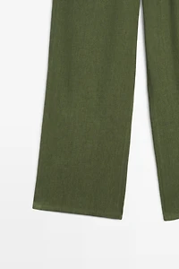 Straight linen blend pants