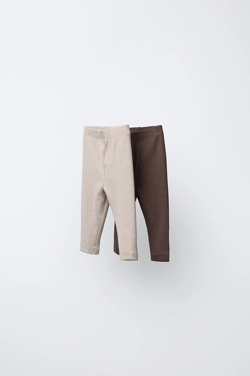 LOT DE DEUX LEGGINGS UNIS