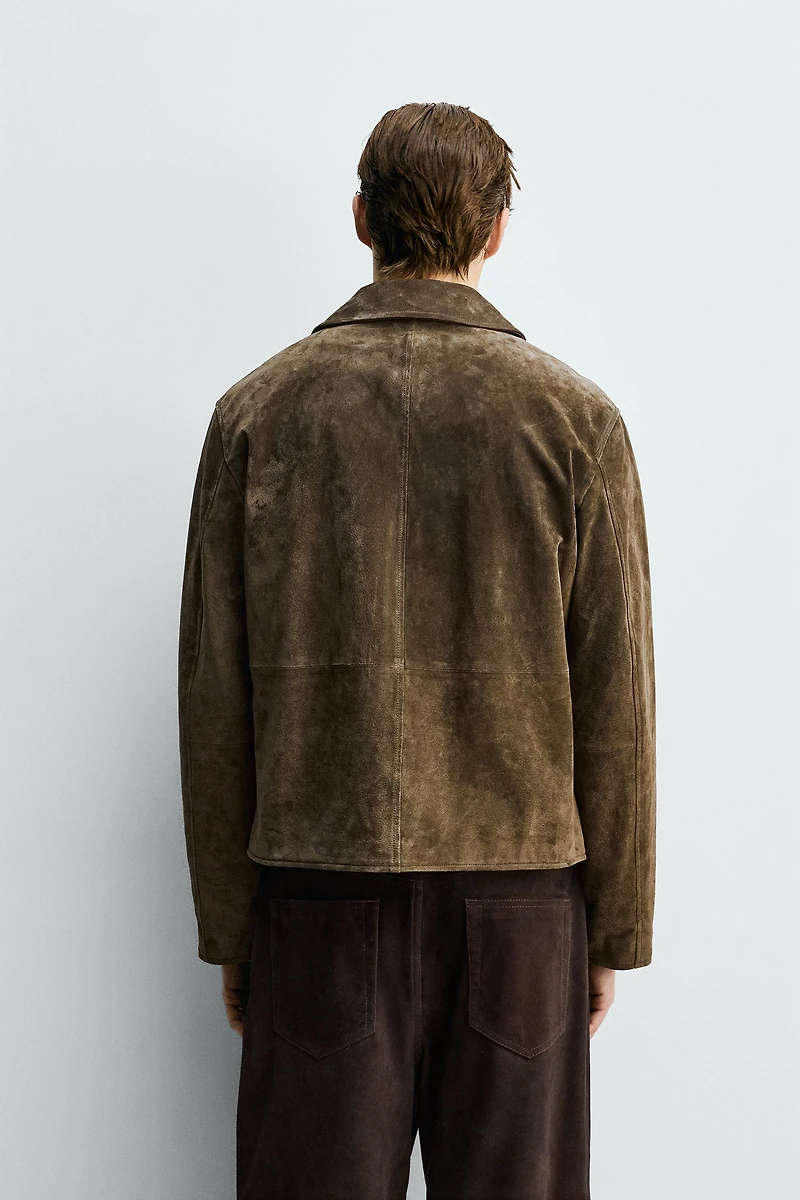 REGULAR FIT SUEDE LEATHER OVERSHIRT