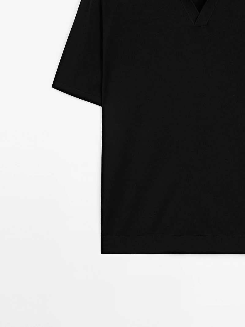 Polo en maille de coton à manches courtes