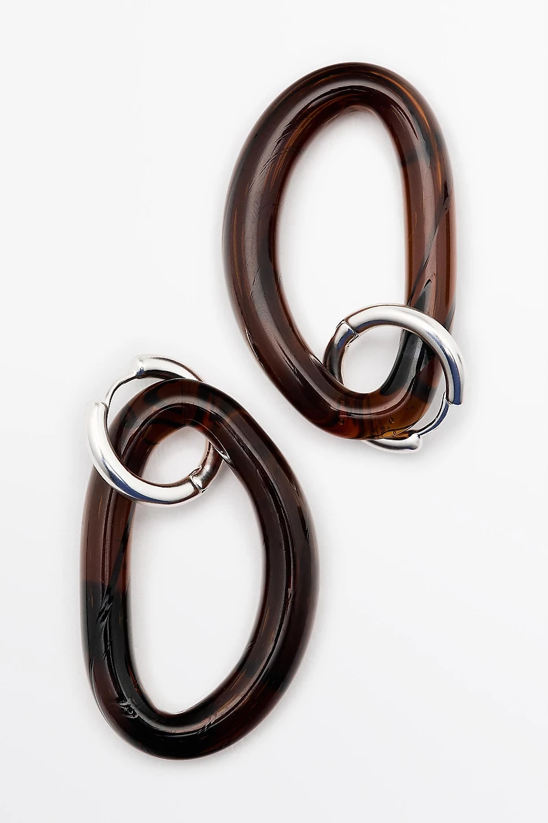 Glass hoop earrings