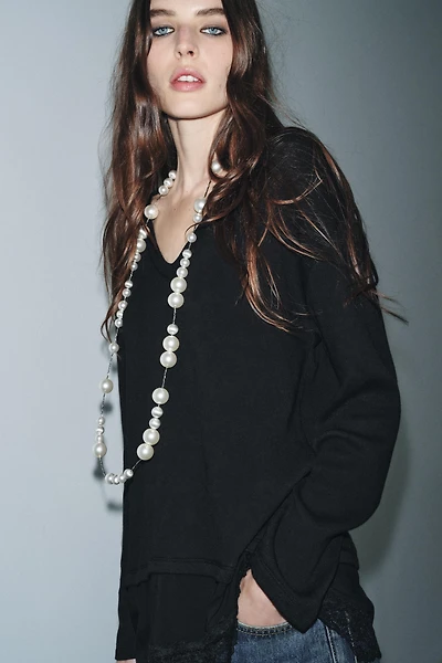 COMBINATION LACE T-SHIRT