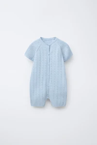 OPENWORK KNIT SHORT JUMPSUIT