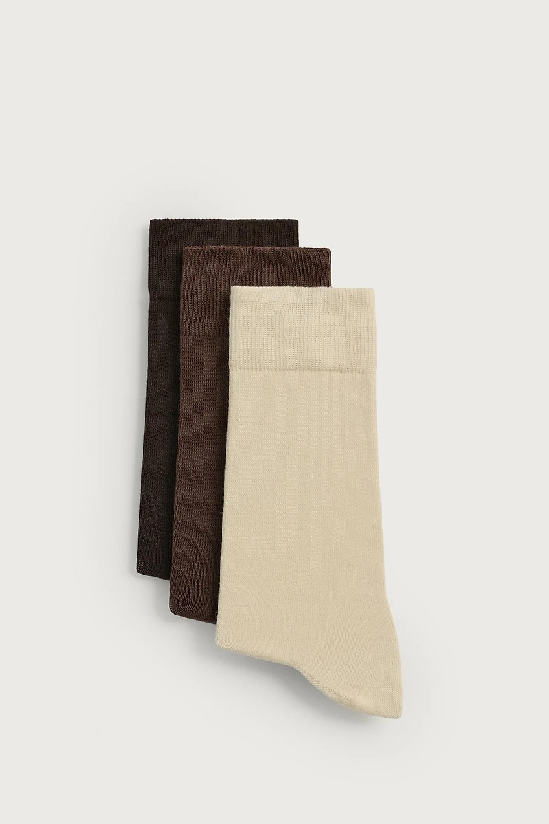 THREE-PACK OF LIGHTWEIGHT TEXTURED SOCKS