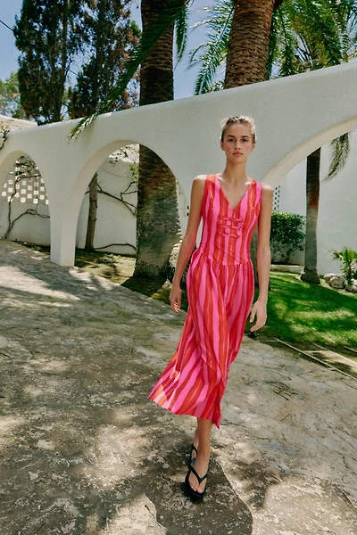 STRIPED FIREMAN CLASP DRESS