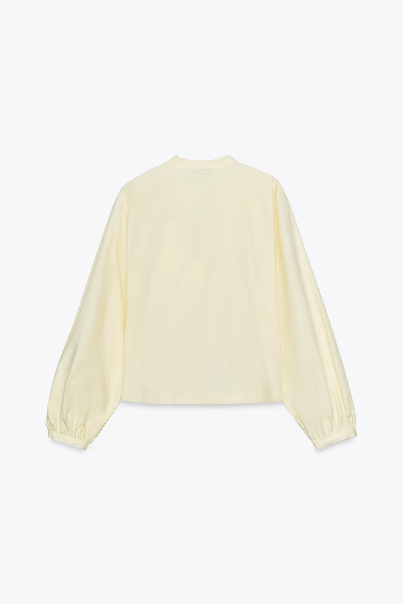 CHEMISE POPELINE RAYURES LACETS