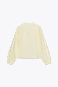 CHEMISE POPELINE RAYURES LACETS