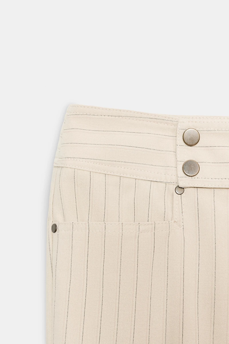 PINSTRIPE STRAIGHT LEG PANTS