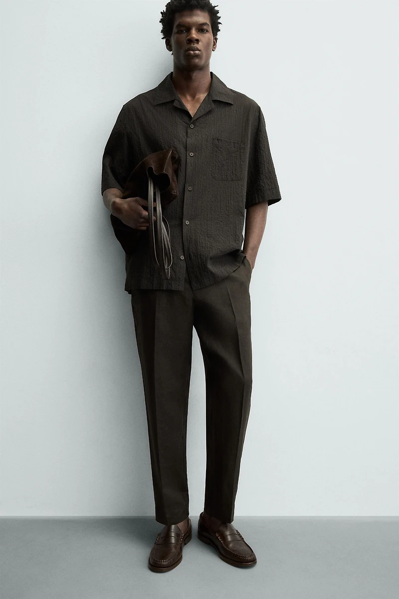 REGULAR FIT 100% LINEN PANTS