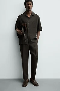 REGULAR FIT 100% LINEN PANTS