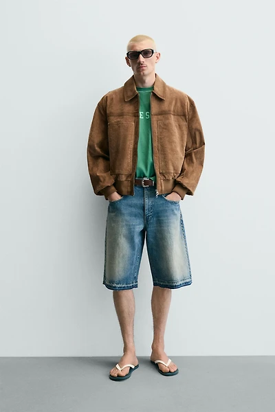 BLOUSON COUPE DÉCONTRACTÉE EN DAIM