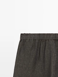 Pantalon barrel fit lin