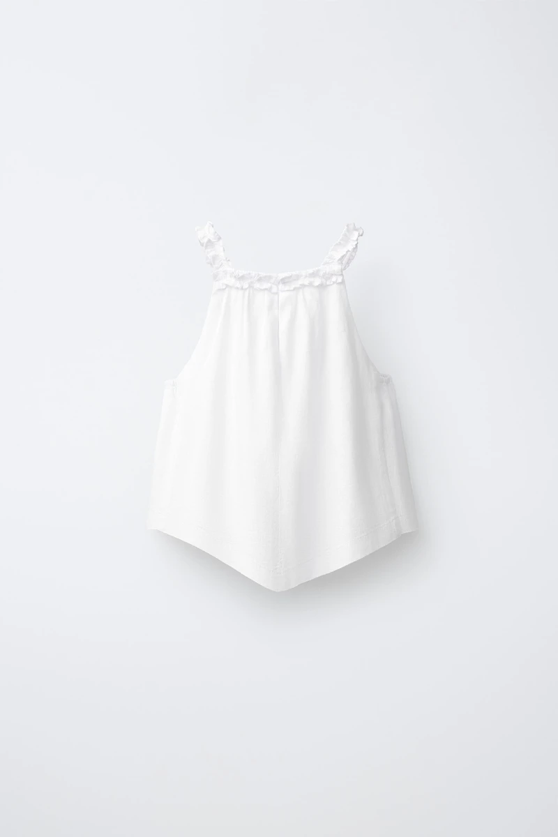 LINEN BLEND HALTER TOP