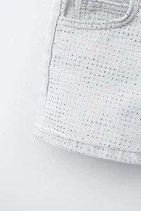 SHORT EN JEAN STRASS