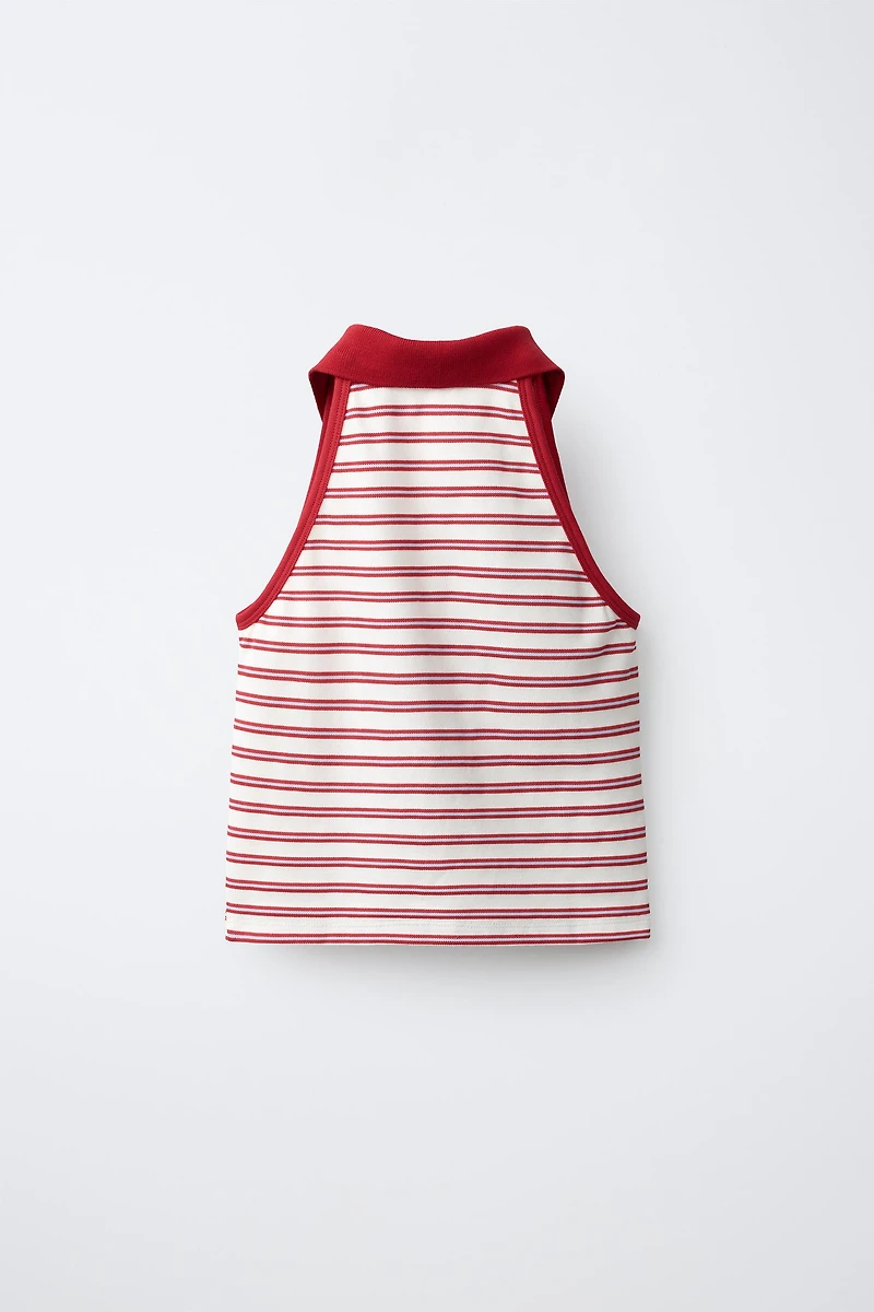 POLO PIQUÉ À COL HALTER