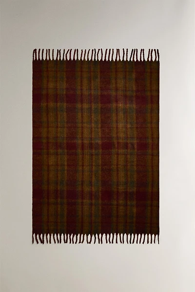 SOFT CHECK BLANKET WITH FRINGING