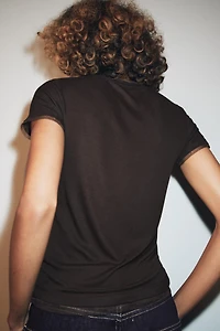 T-SHIRT EN MATIÈRES VARIÉES TULLE