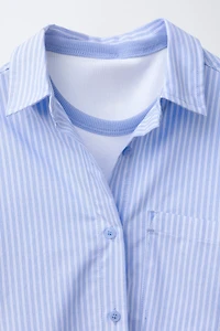 STRIPED SHIRT PACK WITH CONTRAST RIB T-SHIRT