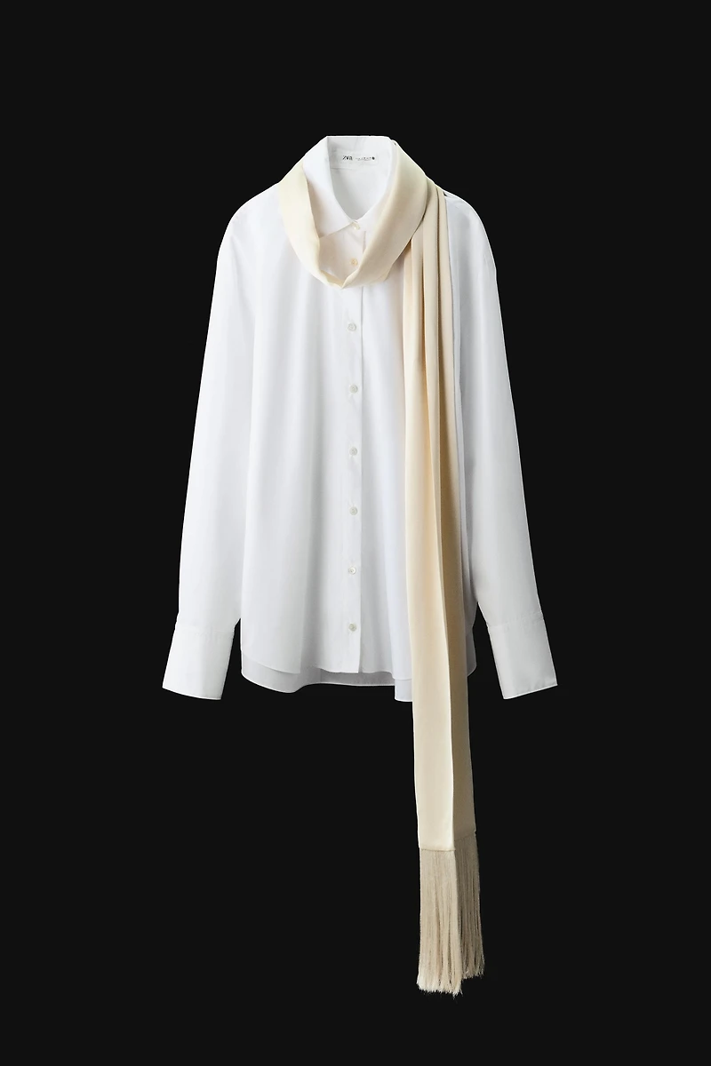 FRINGED SCARF SHIRT ZW COLLECTION