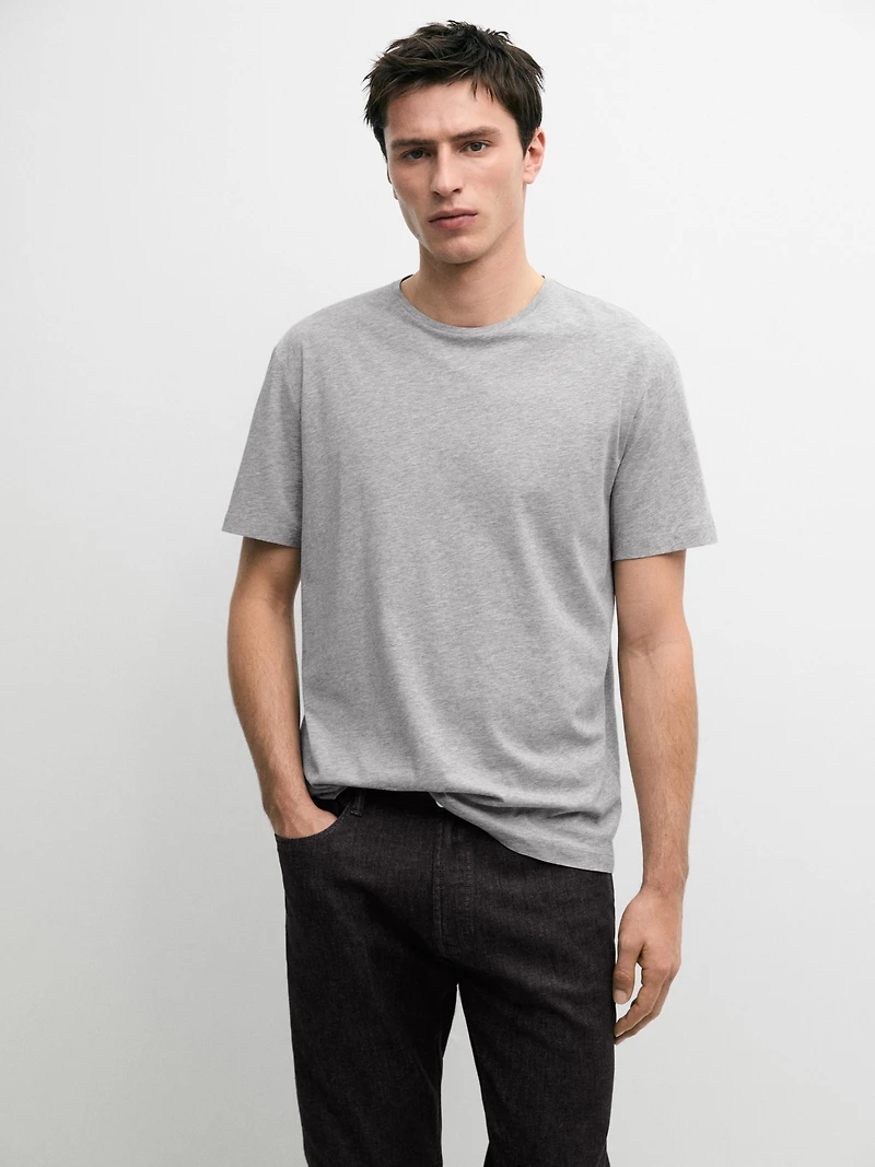 T-shirt manches courtes en coton mélangé
