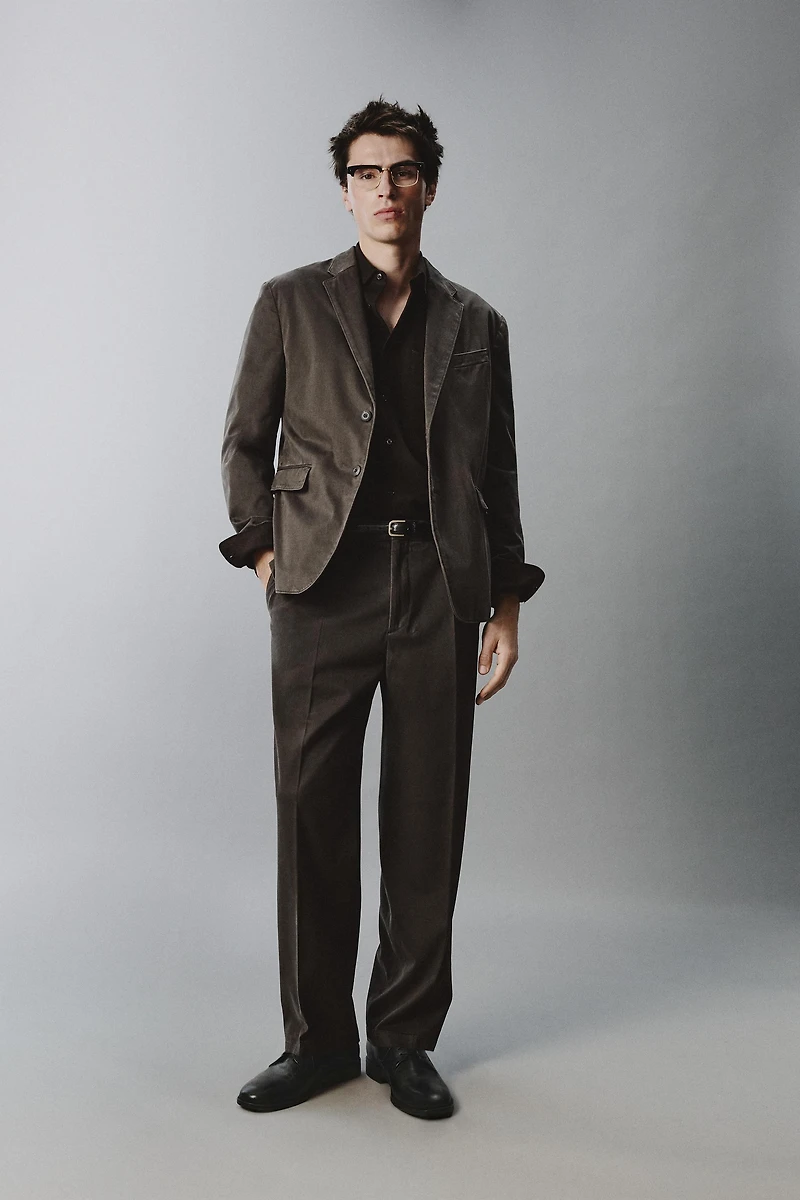 WASHED EFFECT SUIT BLAZER