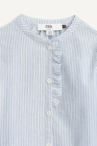 LIMITED EDITION STRIPED SHIRT WITH RUFFLE TRIM