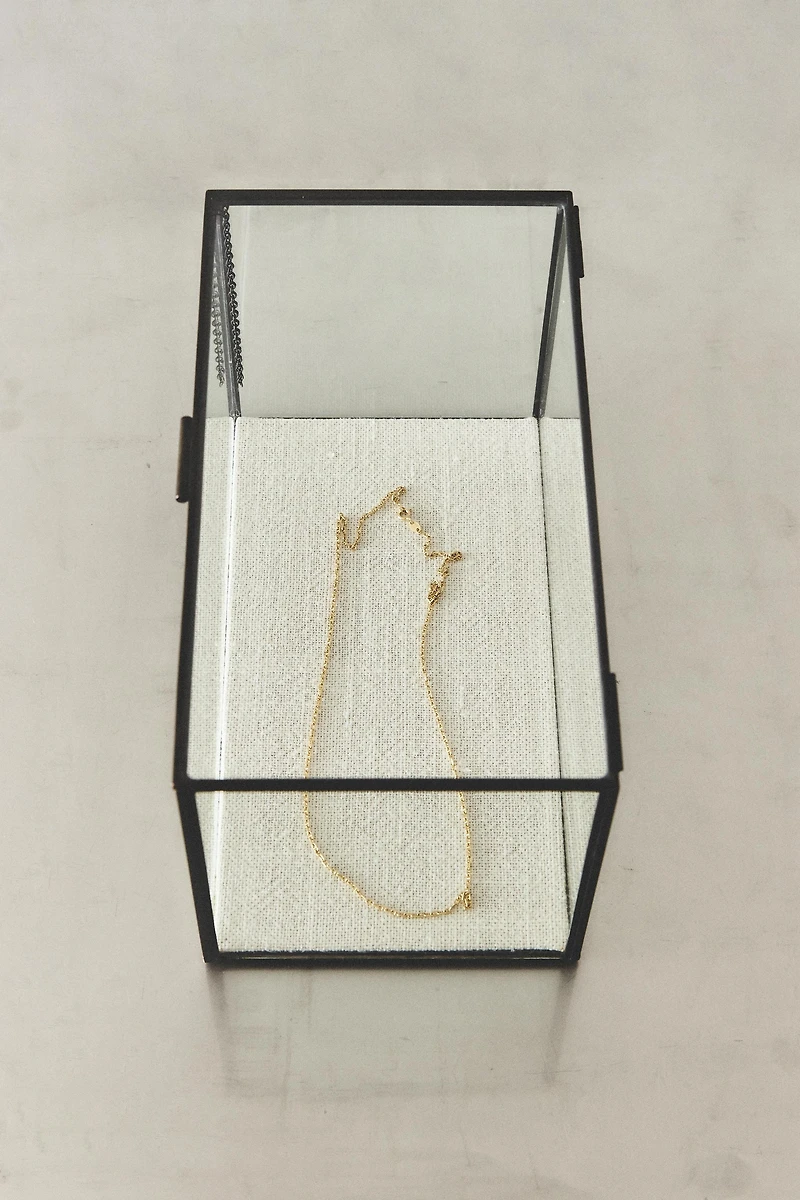 JEWELRY BOX WITH BLACK METAL BORDER