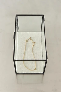 JEWELRY BOX WITH BLACK METAL BORDER