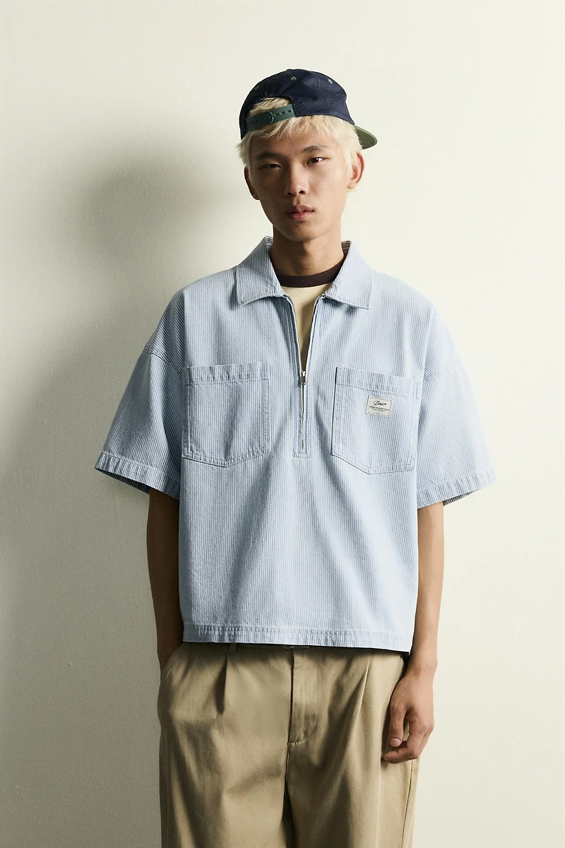 CHEMISE POLO À ZIP ET POCHES