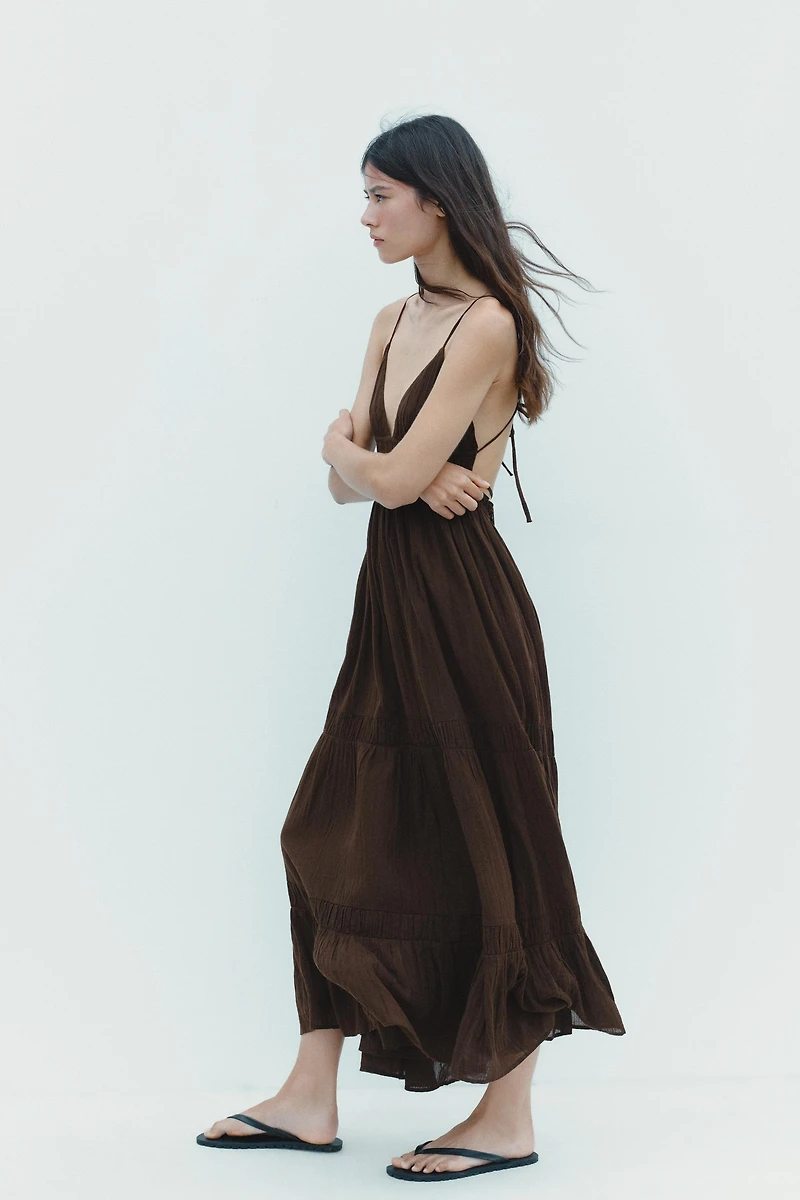 GAUZE MIDI DRESS