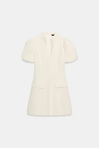 ROBE COURTE À MANCHES BOUFFANTES