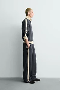 WIDE FIT JOGGER PANTS WITH STRIPES