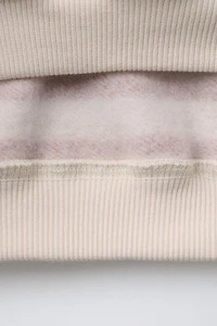 STRIPED EMBROIDERED BEAR SWEATSHIRT