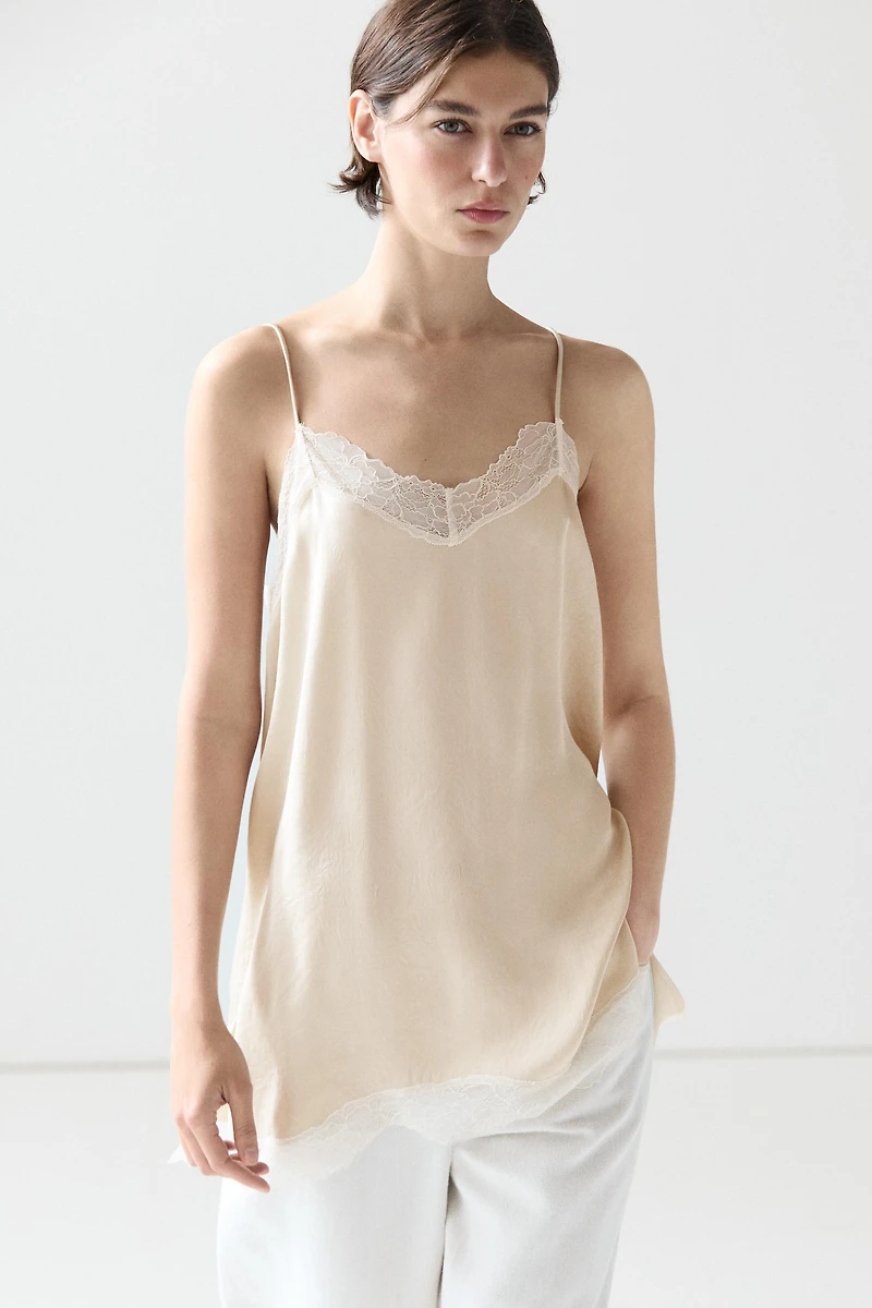 Strappy top with lace detail