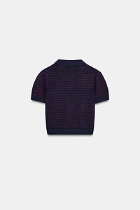 KNIT PETER PAN COLLAR TOP