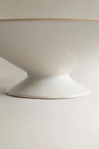 WHITE CERAMIC DECORATIVE BOWL