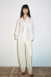OVERSIZED SATIN EFFECT SHIRT