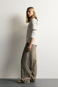 RELAXED FIT BELTED PANTS