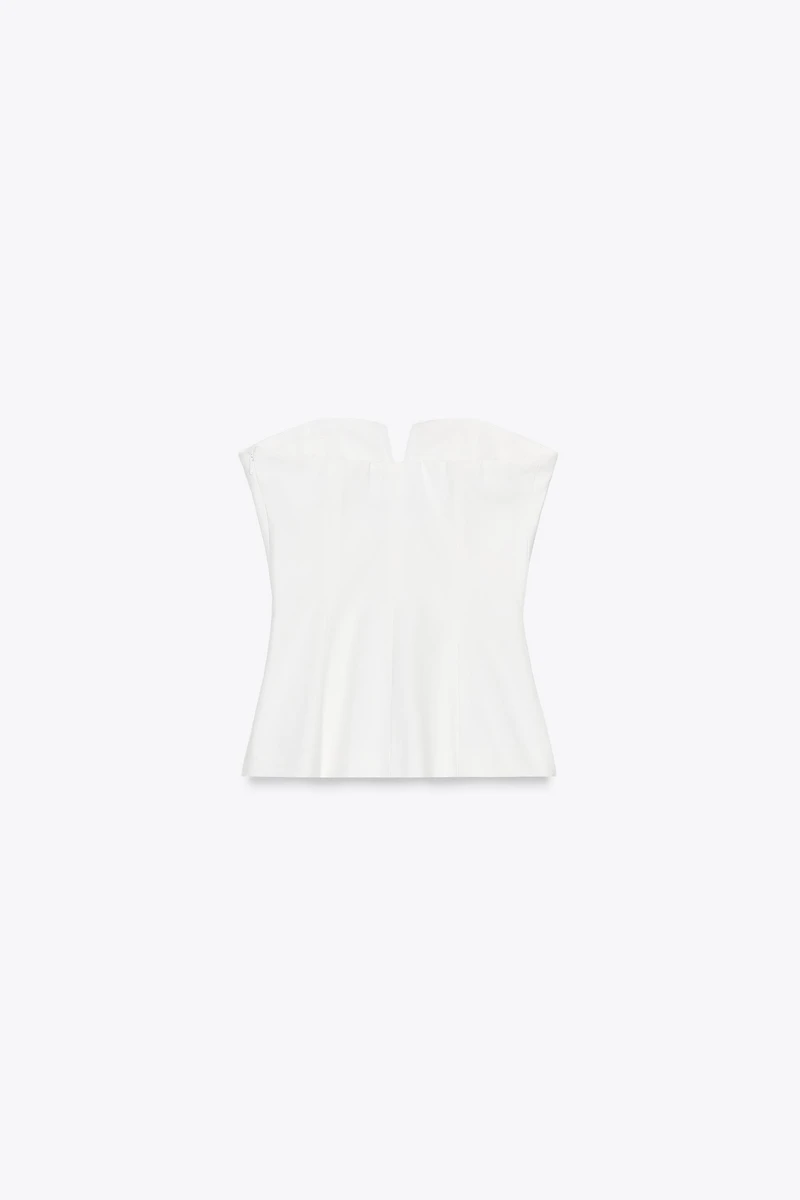 TOP EFFET LIN BUSTIER