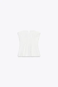 TOP EFFET LIN BUSTIER