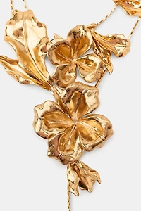 DOUBLE METAL FLOWER NECKLACE