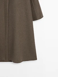 Manteau long ouvert en laine mélangée