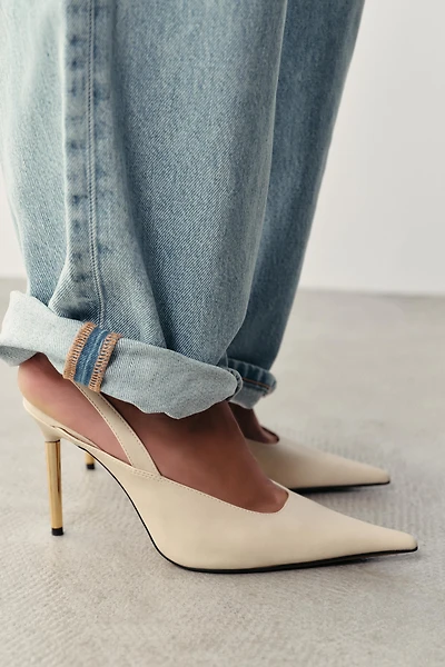 METALLIC SLINGBACK HEELS