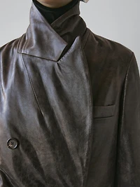 Nappa leather button-down blazer - STUDIO