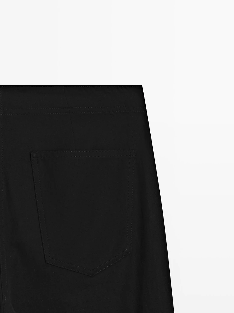 Cotton blend flared pants