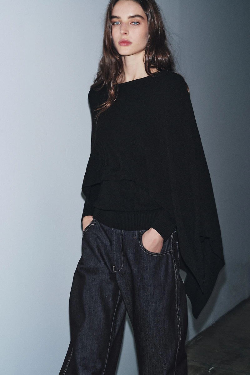 KNIT JUMPER WITH CAPE