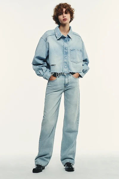 TRF MID-RISE WIDE LEG JEANS