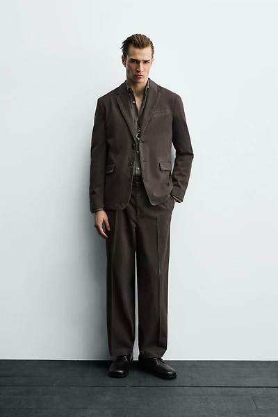 WASHED EFFECT SUIT BLAZER