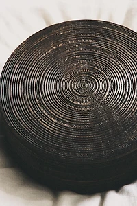 LARGE ROUND WOODEN BOX