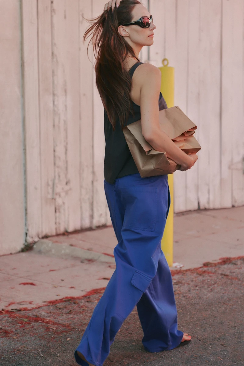 BUTTONED POPLIN TOP
